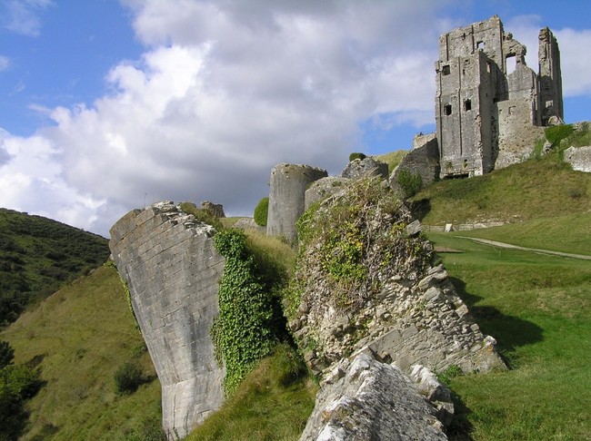 The ruins of Corfe Castle in Dorset. Copyright Paul Adams